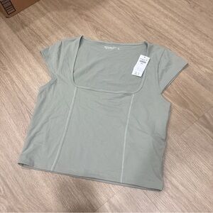 Abercrombie & Fitch Light Green Square Neck Tank Top